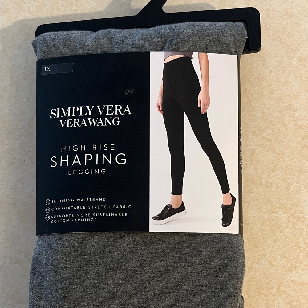 Simply Vera Vera Wang Black and Gray Leggings 1X NWT$19.99